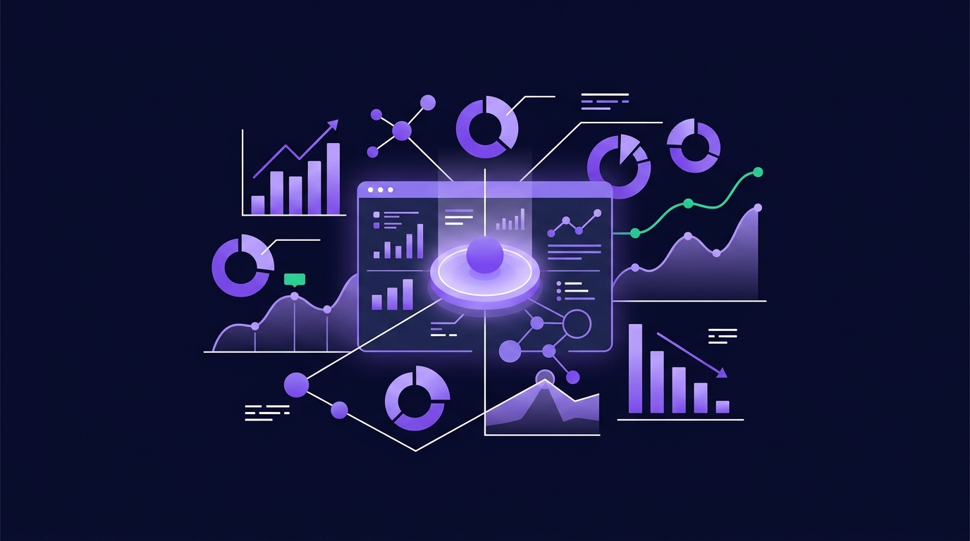 SEO Araçları Nelerdir? En Etkili Web Analiz Yöntemleri Teknik web sitesi analizini ve veri grafiklerini gösteren soyut bir illüstrasyon