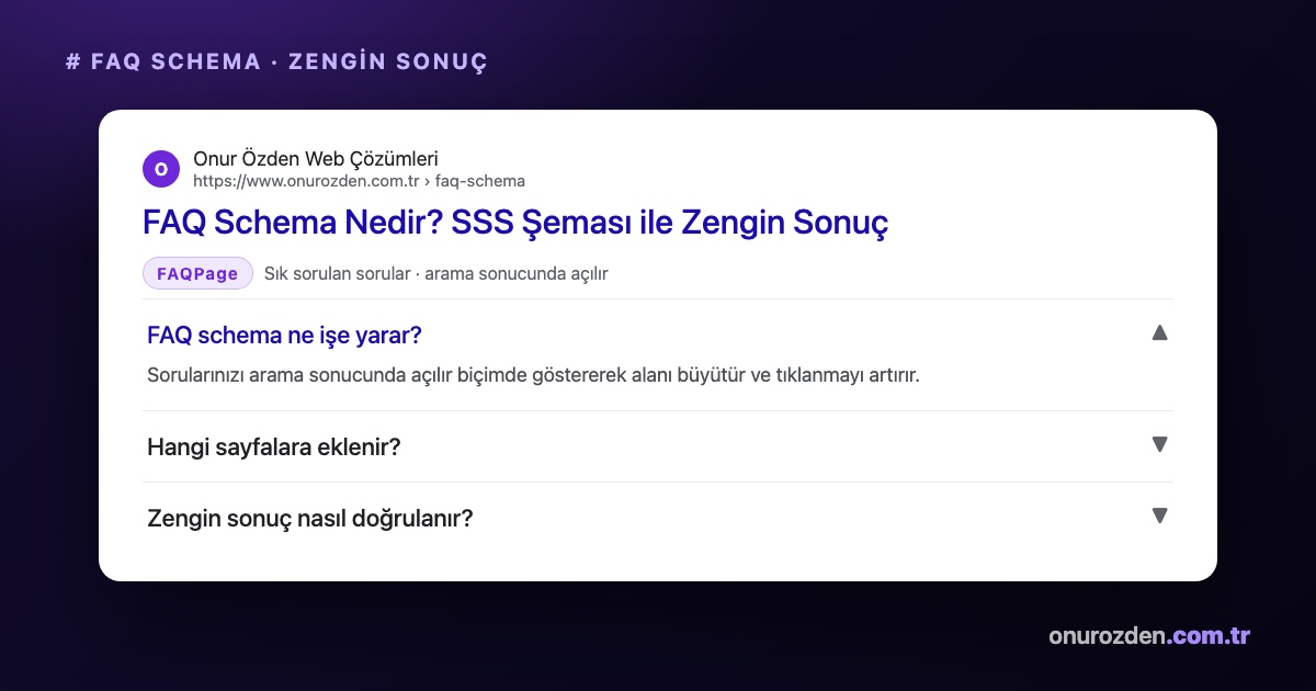 FAQ Schema Zengin Sonuç FAQ Schema Zengin Sonuç