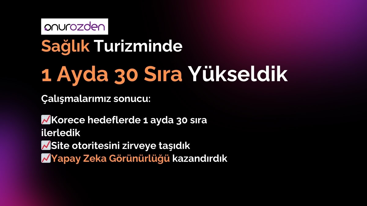 Güney Kore Sağlık Turizmi SEO Başarısı: Özel Stratejiler ile Kapsamlı Çalışma Analizi